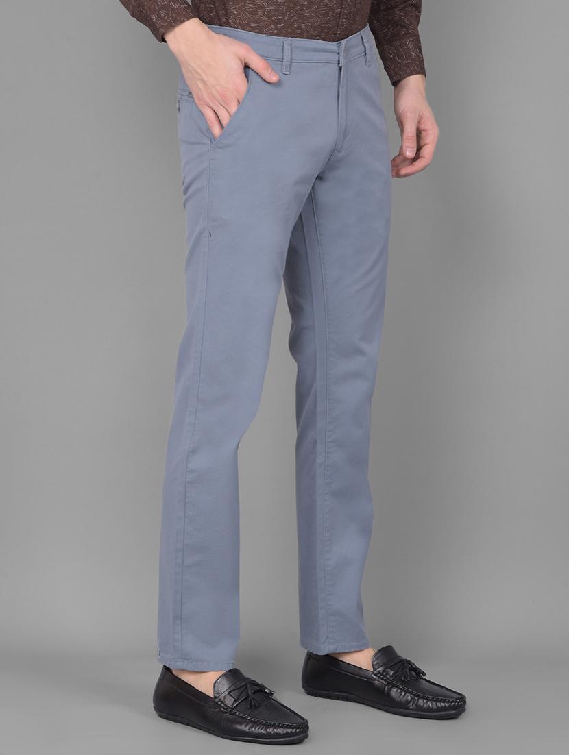 grey cotton blend chinos casual trousers - 21031772 - Zoom Image - 2