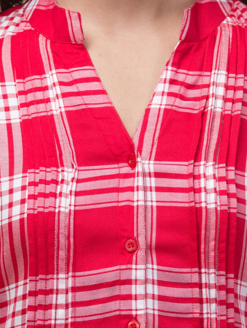 women checkered rayon tunic - 21032347 - Standard Image - 5