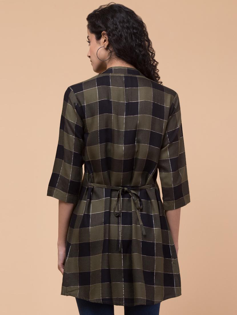 women regular check shirt tunic - 21032348 - Zoom Image - 4