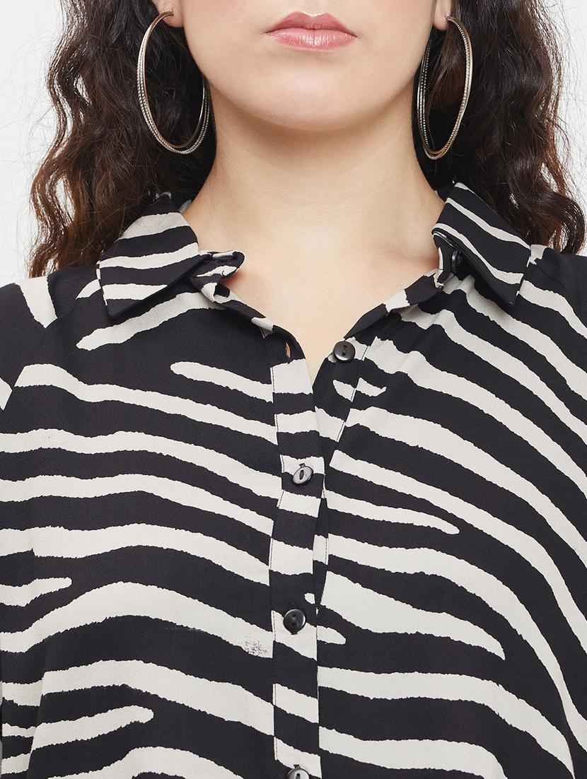 women printed high-low shirt - 21032420 - Standard Image - 4