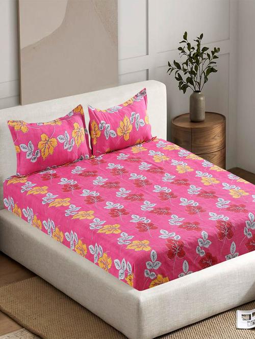 floral printed polycotton bedsheet - 21032595 - Standard Image - 0