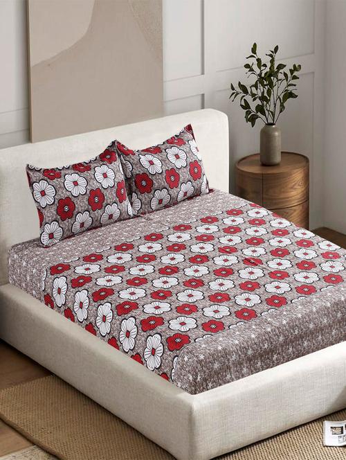 floral printed polycotton bedsheet - 21032600 -  Standard Image - 0