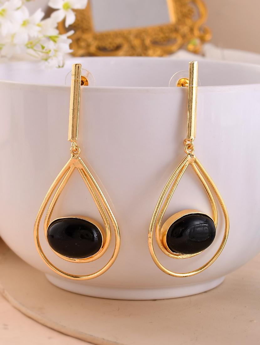 gold stainless steel drop earring - 21047983 - Zoom Image - 0