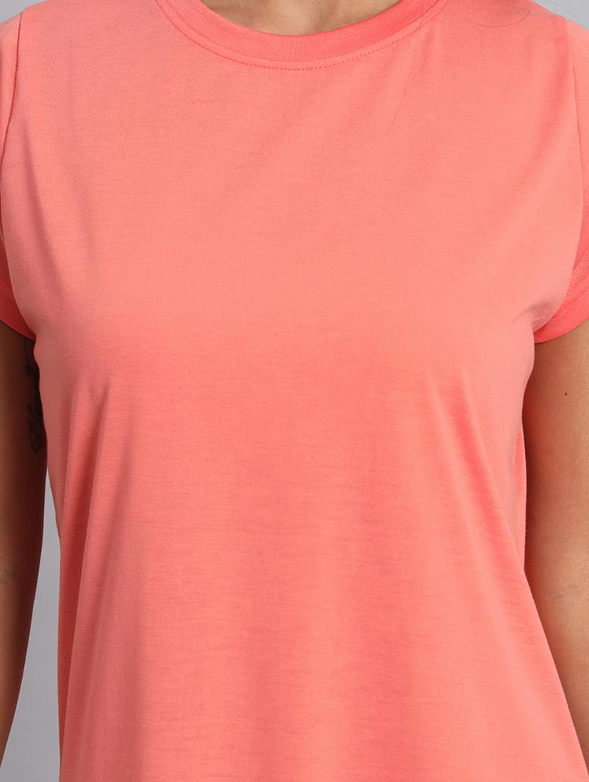 women round neck cotton t-shirt dress - 21056171 - Zoom Image - 4