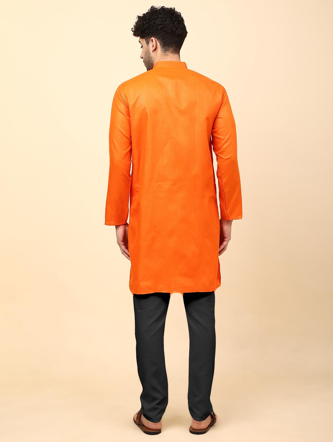 men mandarin neck solid kurta pyjama set - 21059856 - Zoom Image - 2