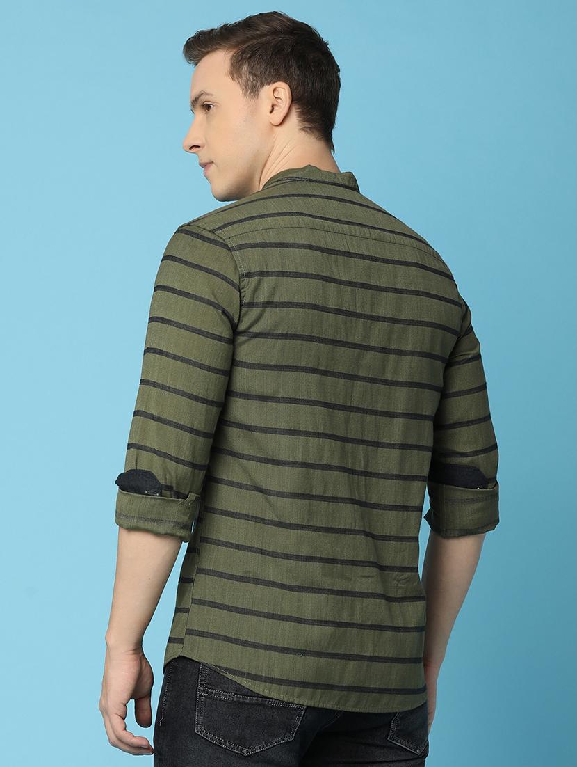 men striped cotton casual shirt - 21061750 - Standard Image - 3