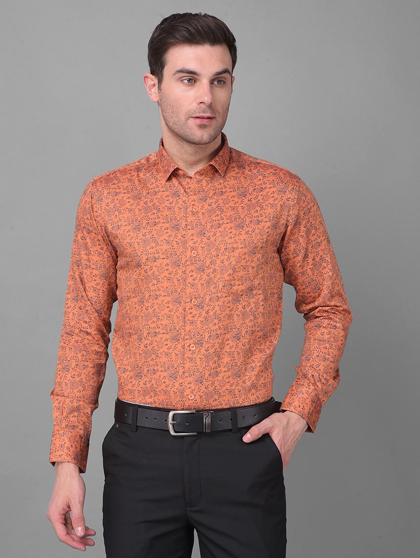 off white floral cotton formal shirt - 21069875 -  Standard Image - 1