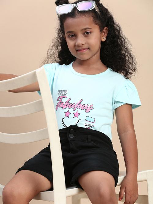 girls front print cotton tee - 21070141 - Very Small Image - 1