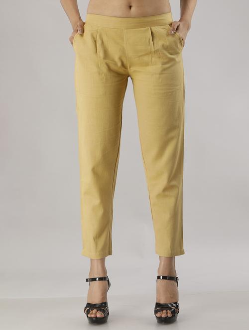 women solids ankle length cigarette pants - 21071976 -  Standard Image - 0