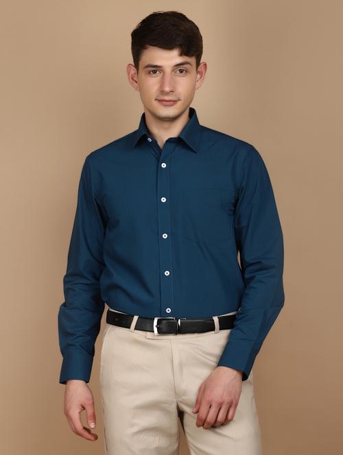 men teal regular fit formal shirt - 21092618 - Very Small Image - 1