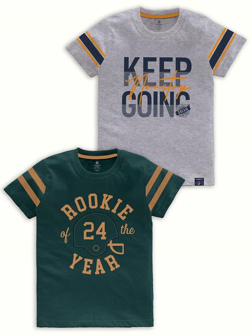 boys round neck printed set of 2 regular t-shirt - 21099117 - Very Small Image - 1