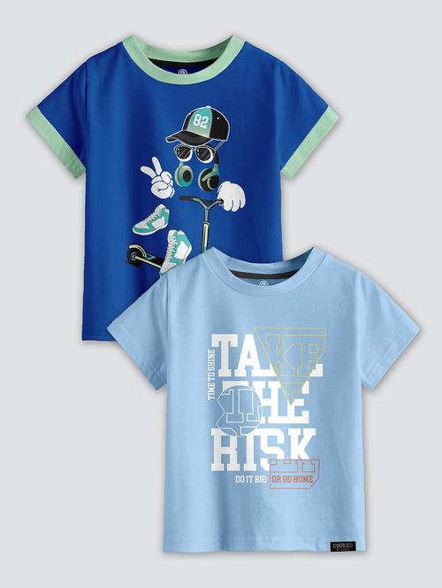 pack of 2 blue printed t-shirt - 21099186 - Very Small Image - 1