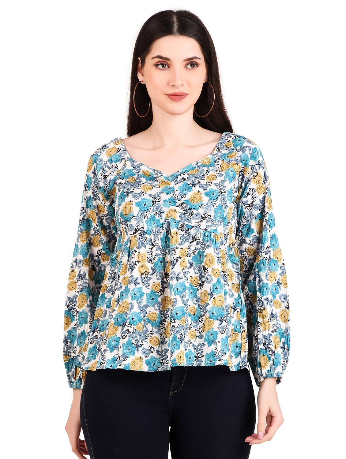 women white floral printed top - 21102285 -  Zoom Image - 0