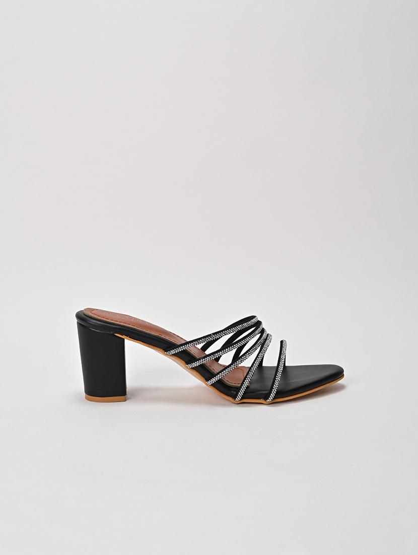 black synthetic slip on sandals - 21103144 - Zoom Image - 2