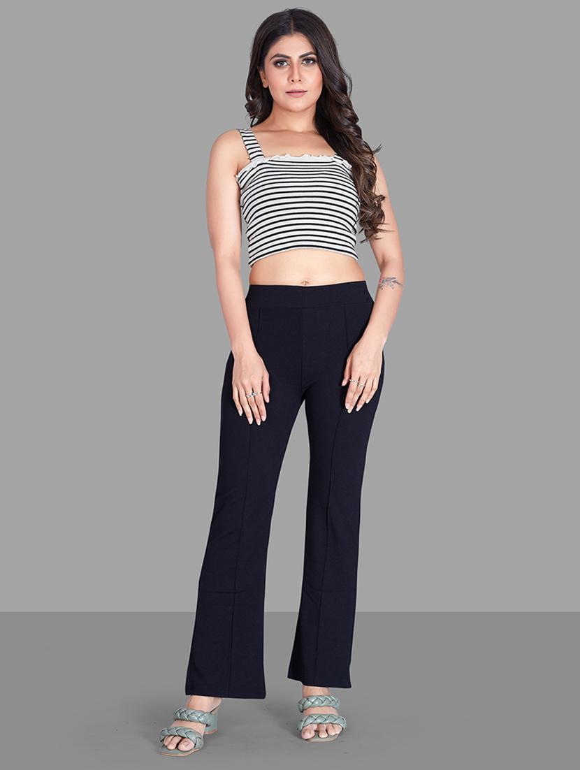 women black nylon bootcut trouser - 21113390 - Standard Image - 3