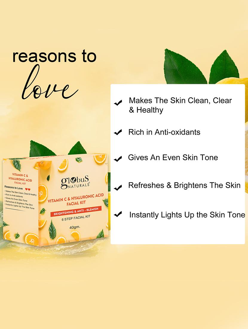 globus naturals papaya facial kit for blemish free skin & anti-pigmentation, 6 steps, 40 gm - 21128836 - Standard Image - 2