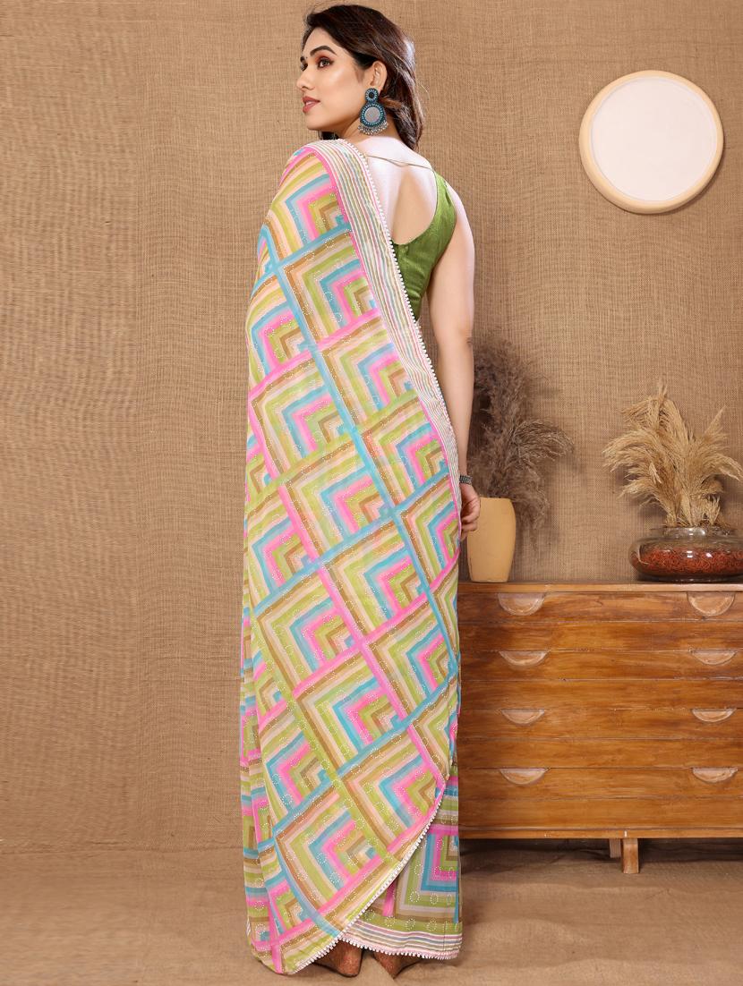 women printed georgette saree - 21130223 - Zoom Image - 1