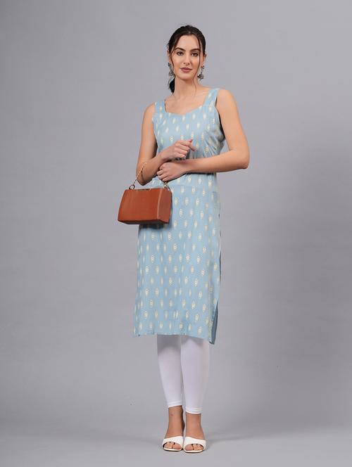 women sleeveless straight kurta - 21130639 -  Standard Image - 0