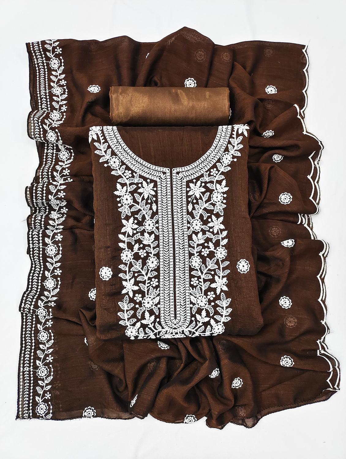 women embroidered unstitched suit set - 21134188 - Standard Image - 3