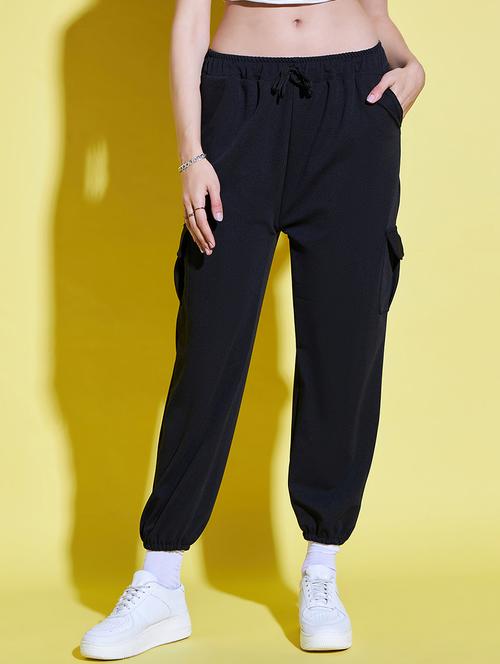 women solid color high rise jogger - 21136454 - Standard Image - 0