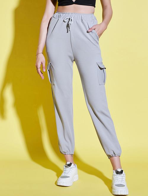 women solid color high rise jogger - 21136455 - Standard Image - 0