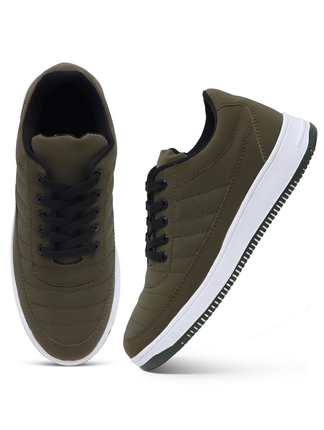 men olive lace up sneakers - 21136482 - Standard Image - 3