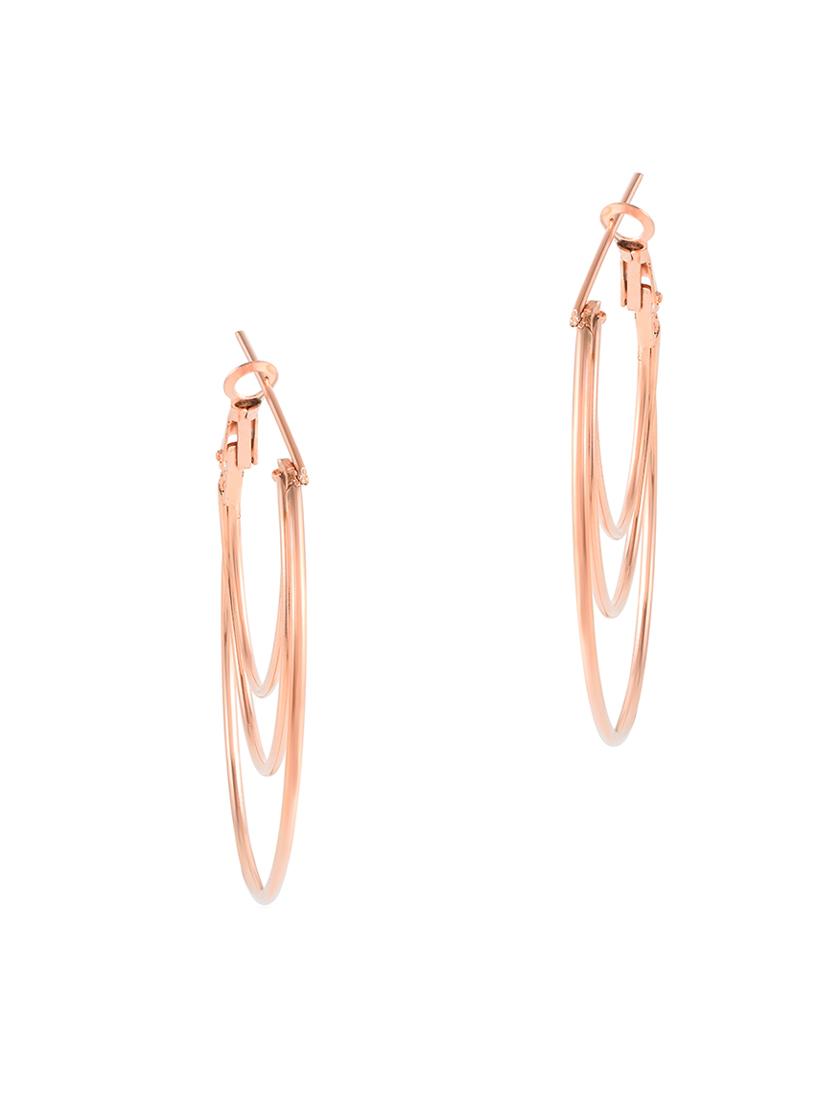 women gold brass hoop earring - 21143576 - Standard Image - 3