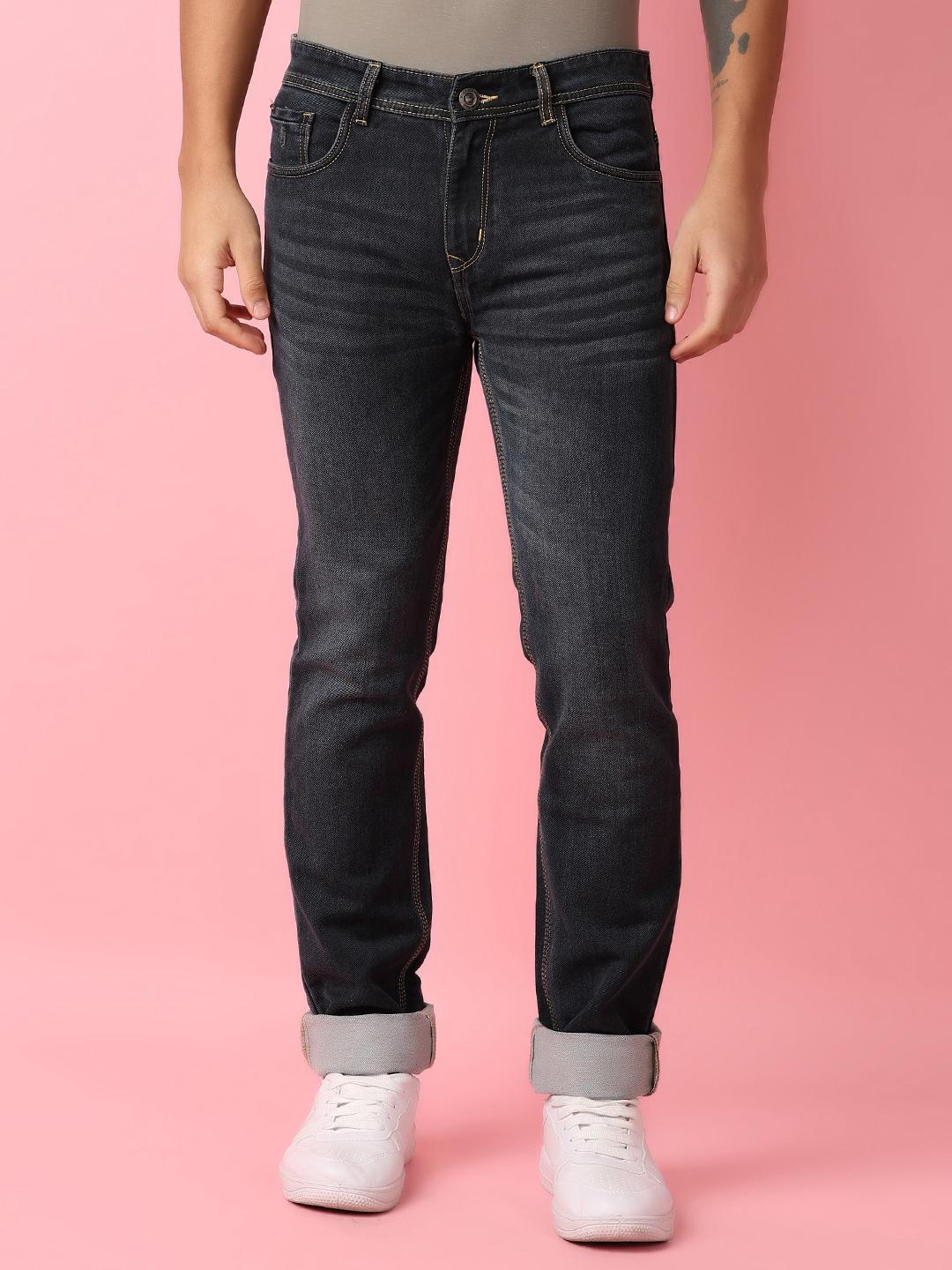 men blue plain jeans - 21148278 -  Zoom Image - 0