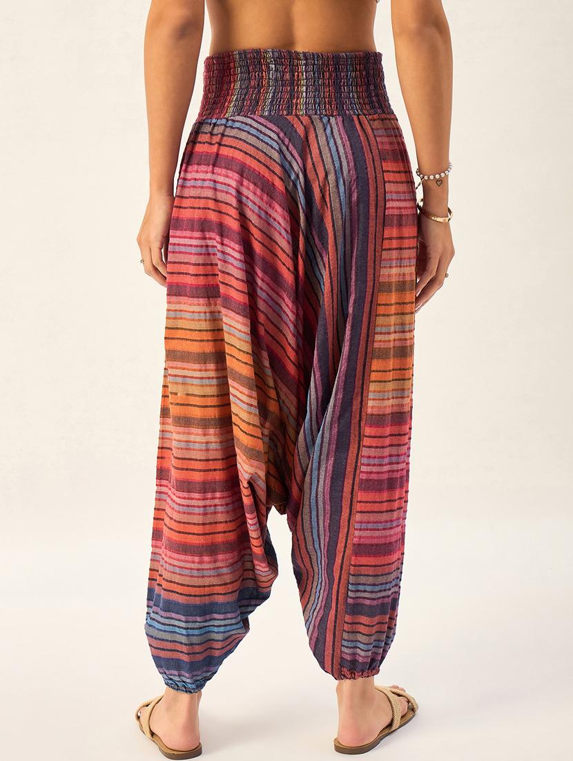 multi colored cotton harem salwars - 21150663 - Standard Image - 3