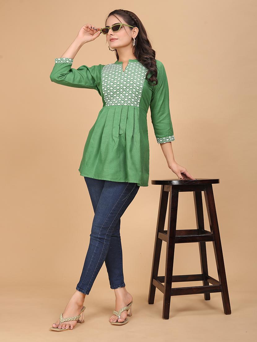 women embroidered flared tunic - 21151663 - Zoom Image - 0