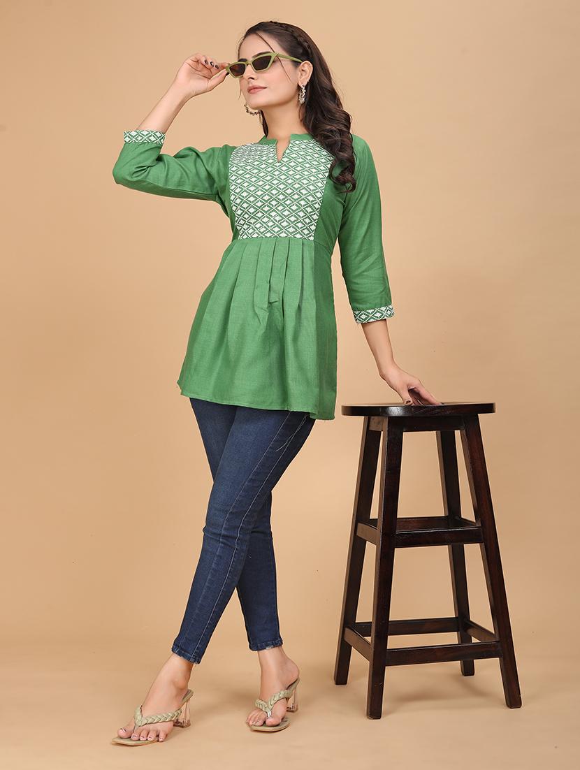 women embroidered flared tunic - 21151663 -  Zoom Image - 0