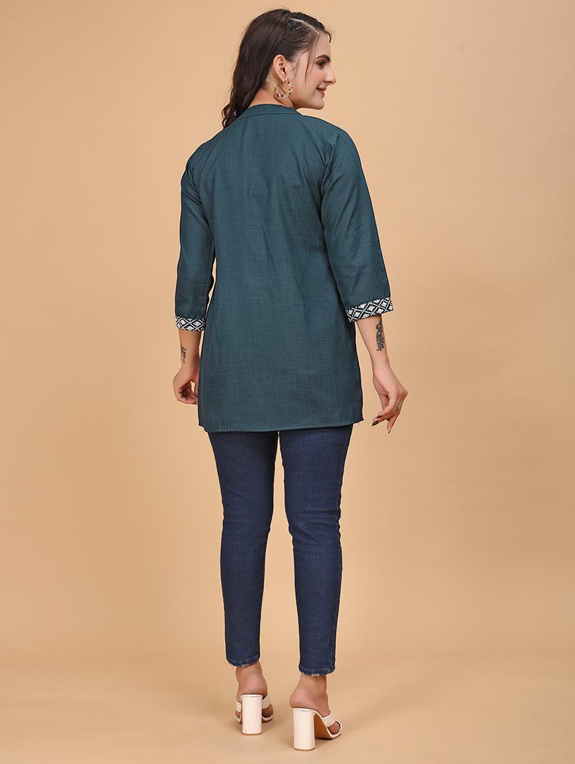 women embroidered flared tunic - 21151665 - Standard Image - 2