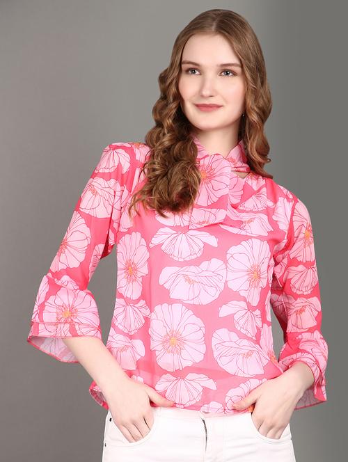 Women Pink Cotton Regular Top - 21151880 - Very Small Image - 1