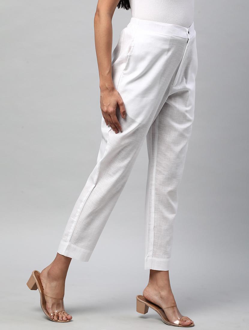 women solid mid rise tailored pants - 21153627 - Standard Image - 4
