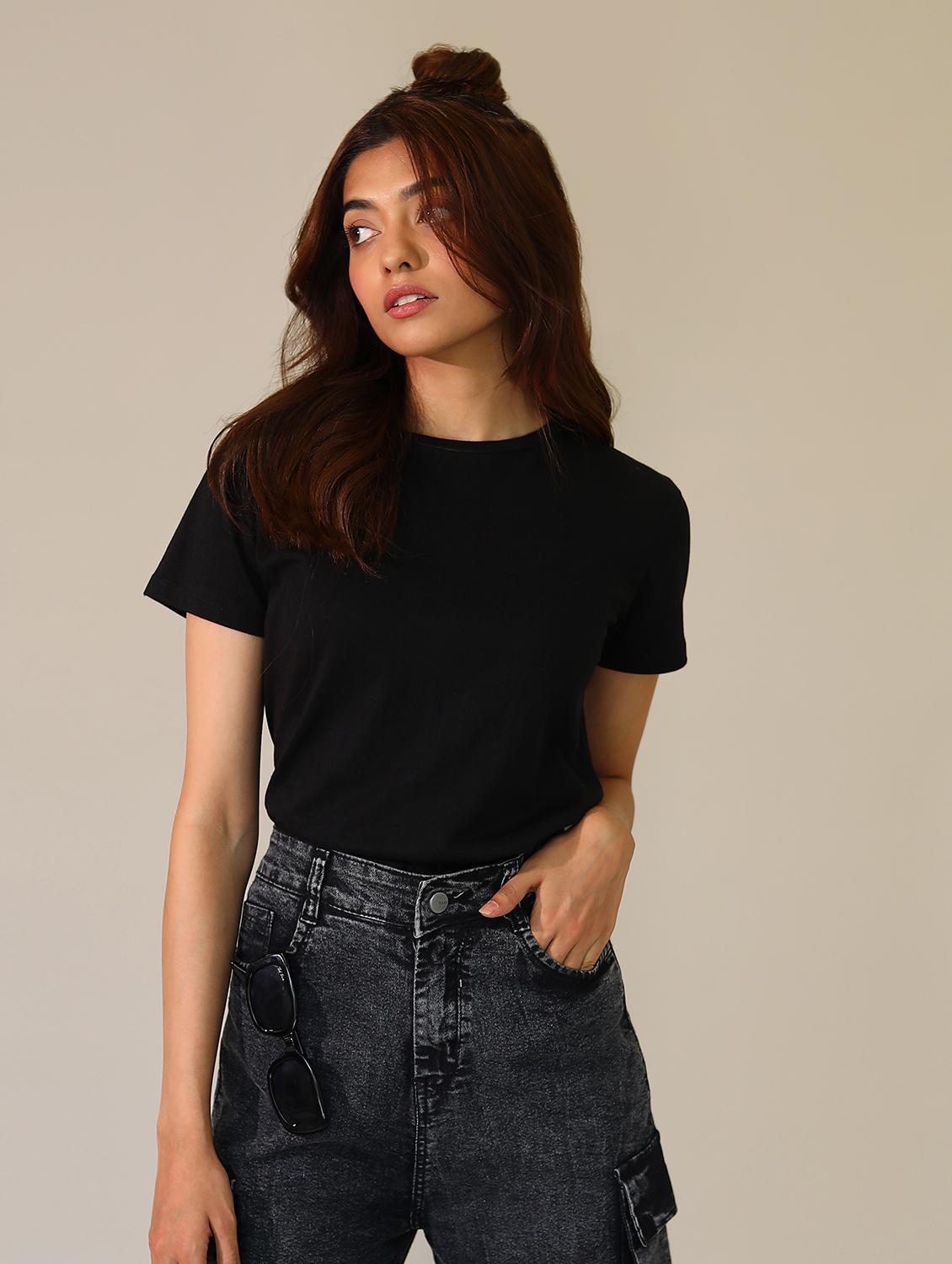 women solid short sleeves t-shirt - 21164614 - Zoom Image - 0