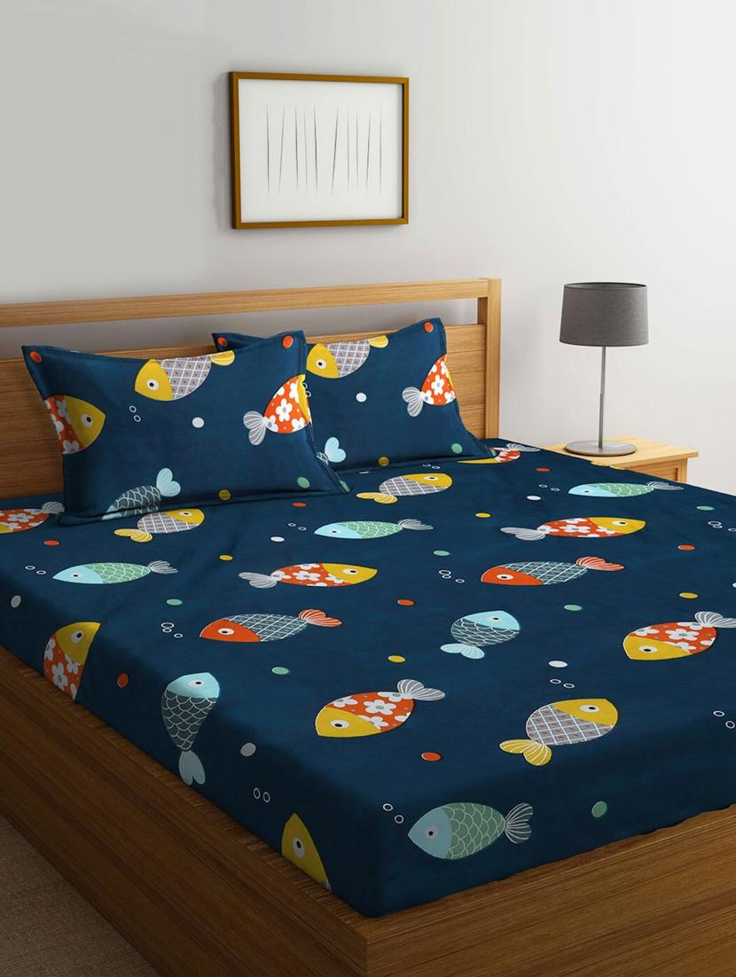 printed king size double bedsheet with pillow cover - 21167861 - Zoom Image - 0