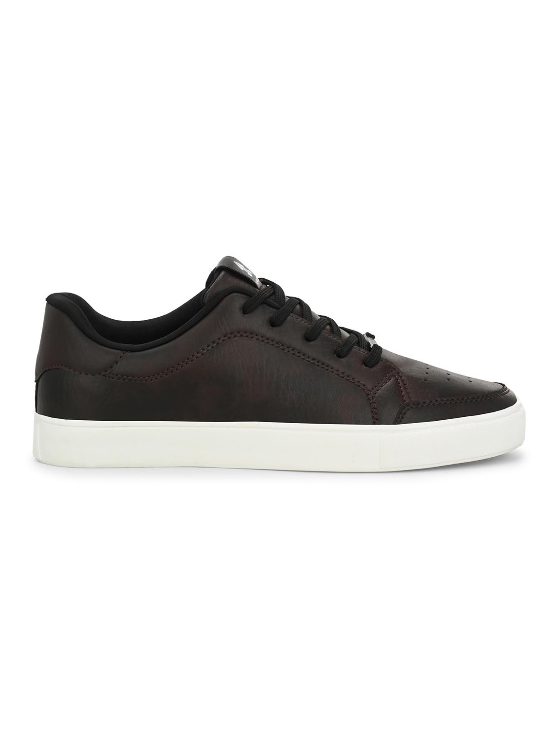 brown synthetic lace up sneakers - 21170480 - Standard Image - 2