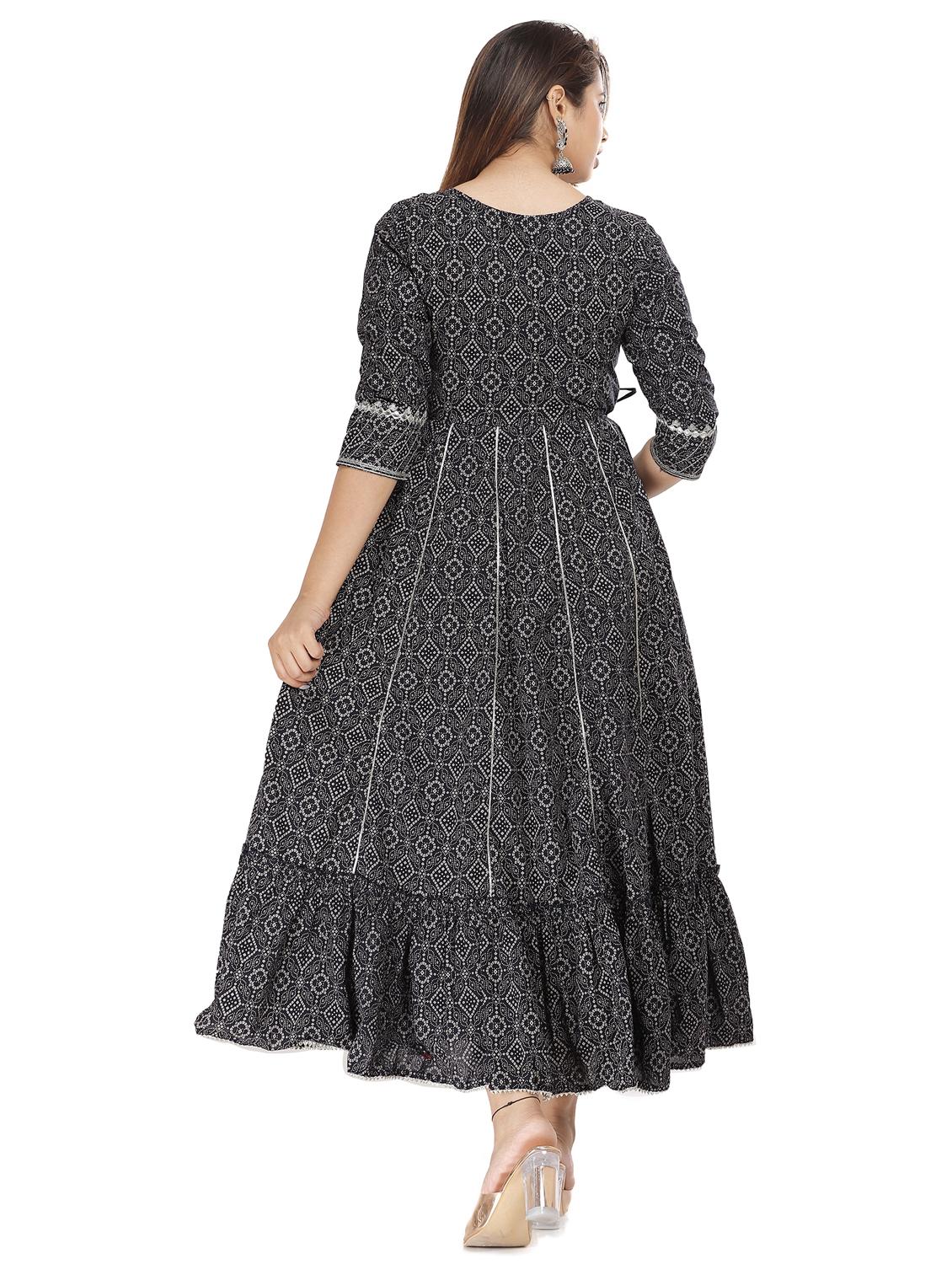 grey cotton blend anarkali kurta - 21170859 - Standard Image - 4