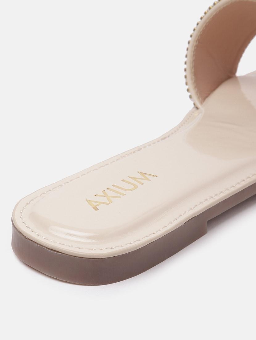 women cream slip on sandals - 21173991 - Standard Image - 3