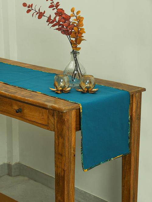 ratan cart blue cotton solid plain 13x70 table runner - 21178383 -  Standard Image - 0