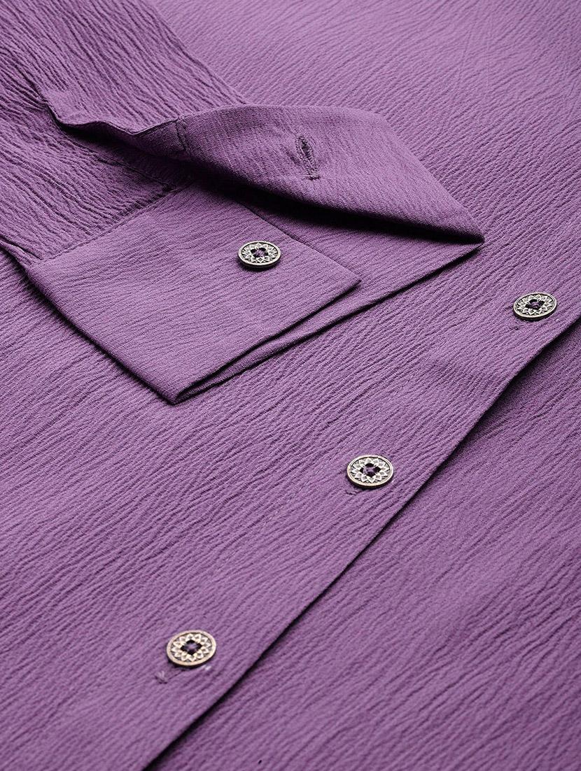 purple polyester formal shirt - 21186009 - Zoom Image - 4