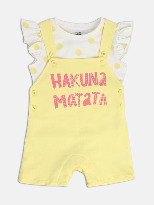 kids cotton dungaree twin set - 21187017 - Very Small Image - 1