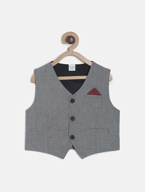 grey colored cotton waistcoats jackets & coat - 21193458 - Very Small Image - 1