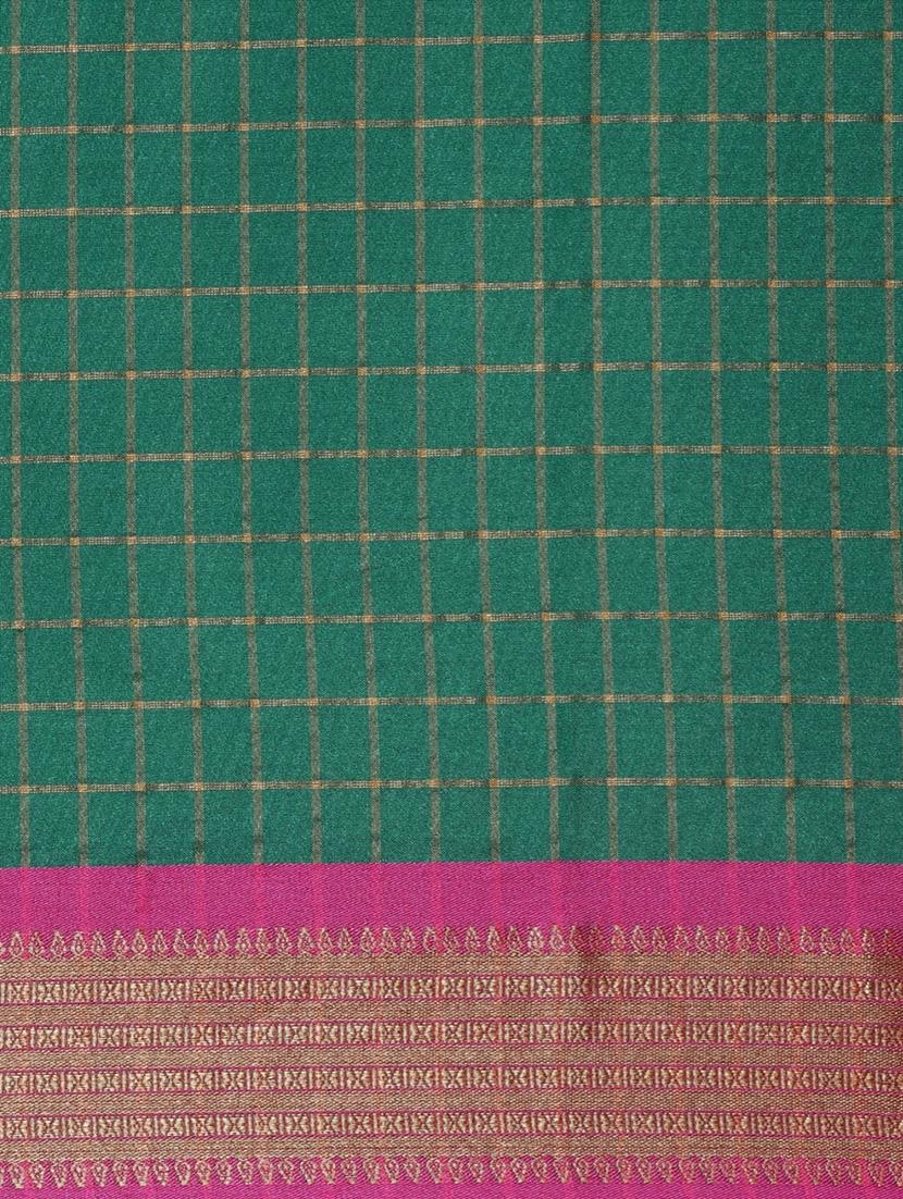 women checkered handloom saree with blouse - 21219813 - Standard Image - 3