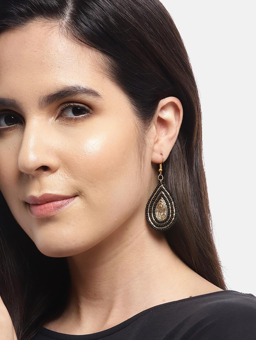 black metal drop earring - 21225049 - Standard Image - 3
