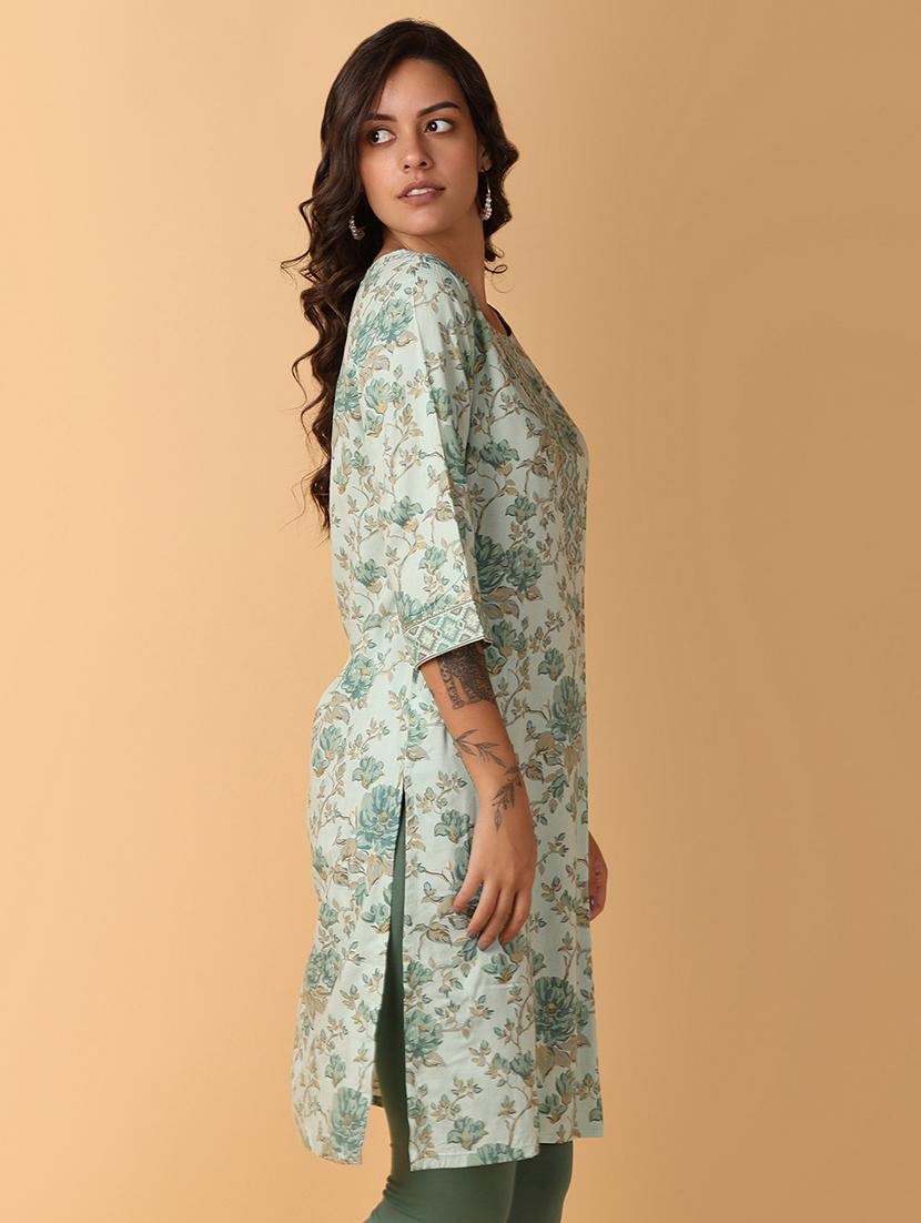 women three quarter sleeve straight kurti - 21226861 - Zoom Image - 1