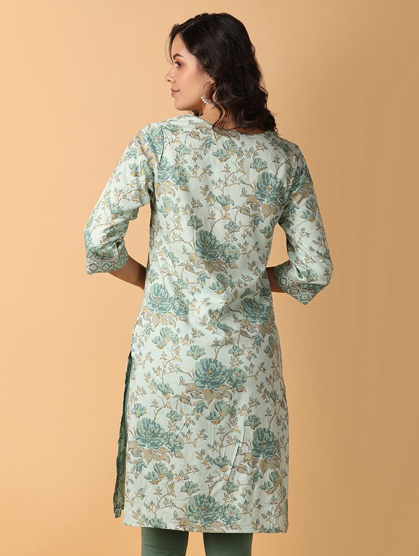 women three quarter sleeve straight kurti - 21226861 - Zoom Image - 2