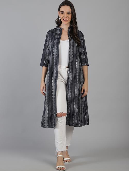 women grey printed regular shrug - 21229430 - Very Small Image - 1