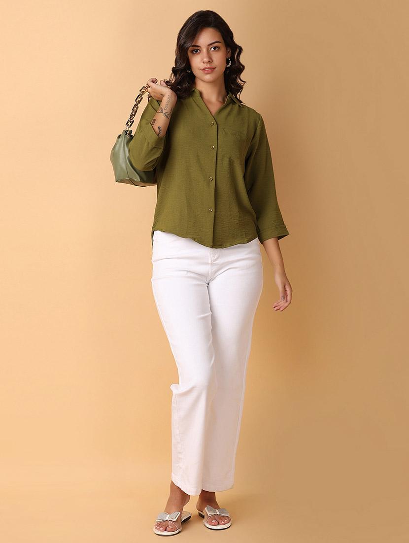 women collared neck solids shirt - 21230245 - Zoom Image - 4