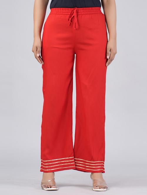 women straight fit stripes palazzo - 21231954 - Very Small Image - 1